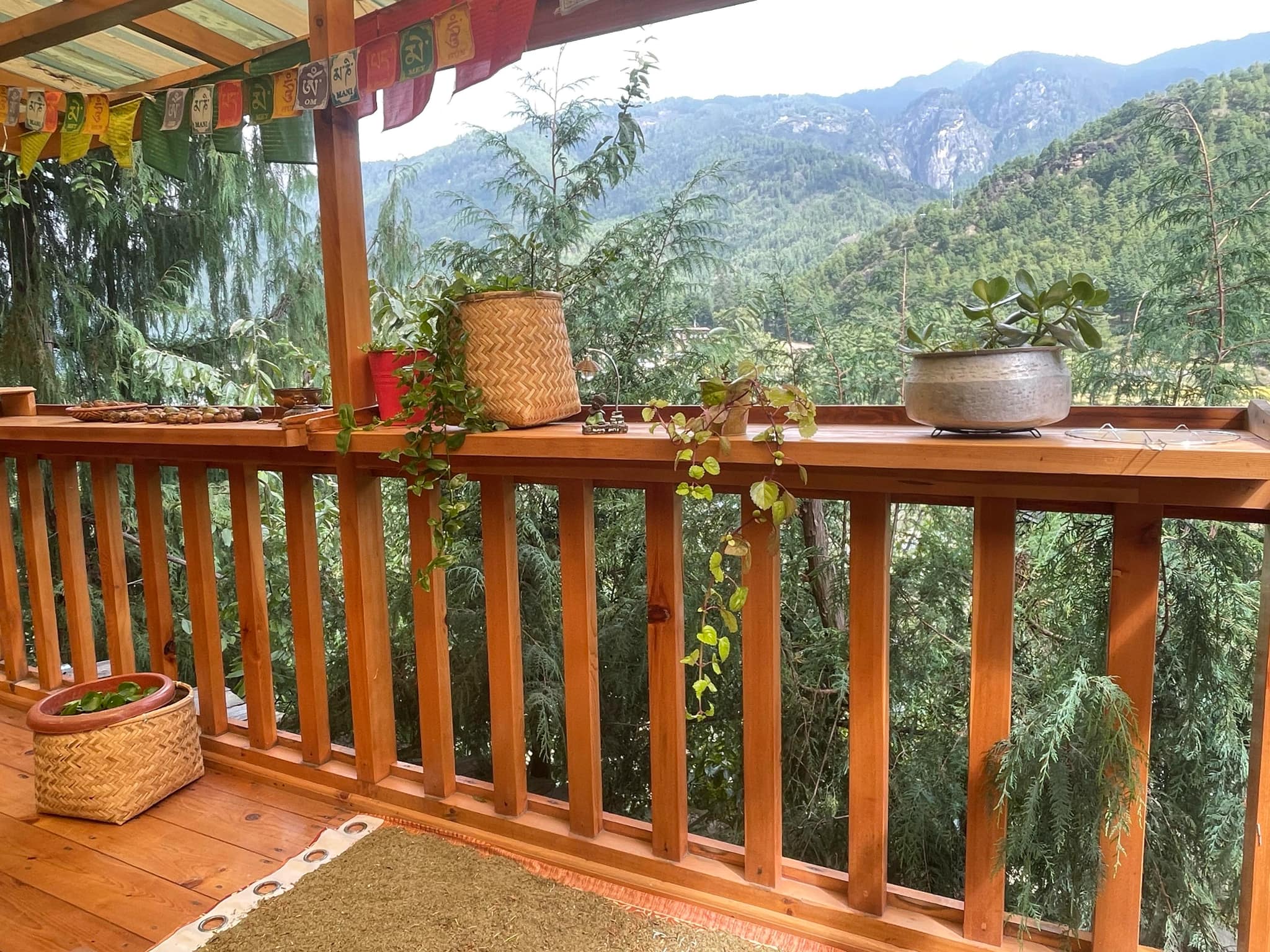 Sherab's terrace with mountain view