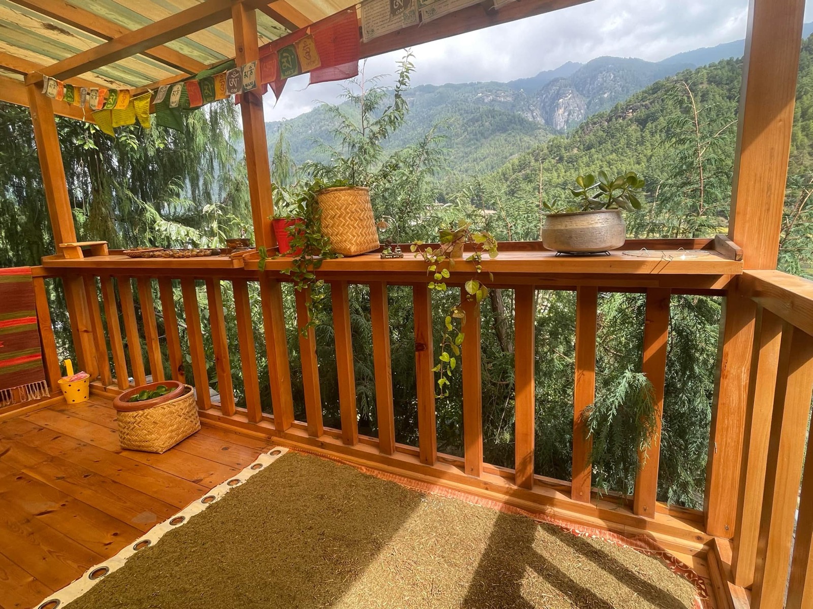 Drying sang incense in Paro